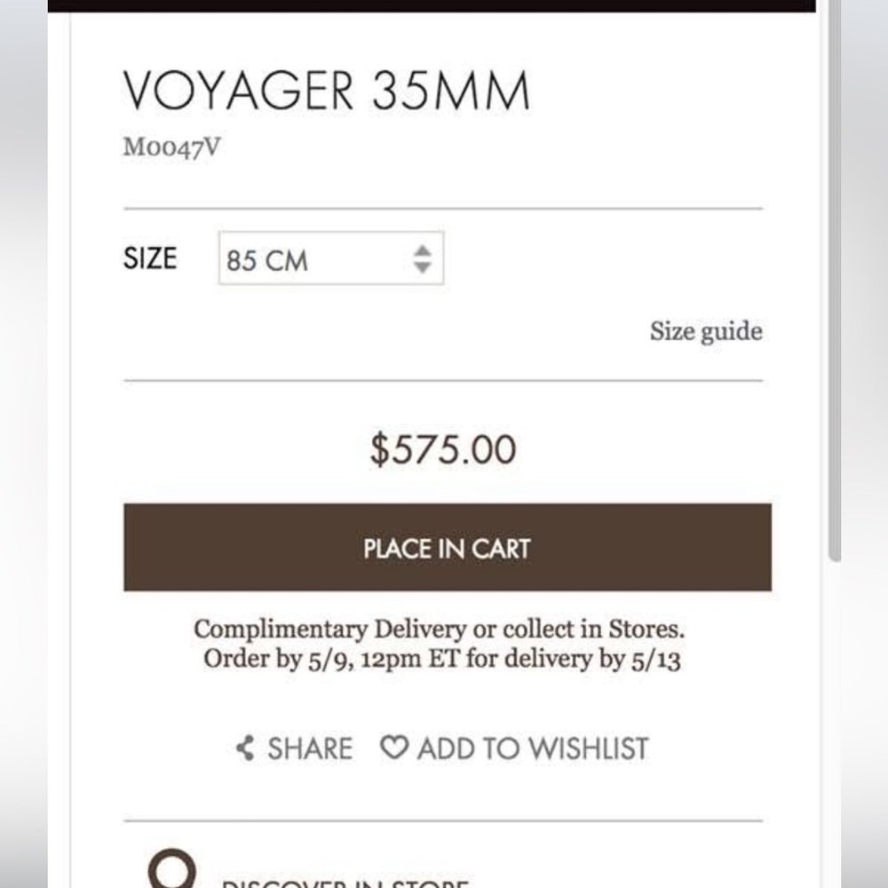 mens  louis vuitton belt voyager 35MM - Picture 9 of 9